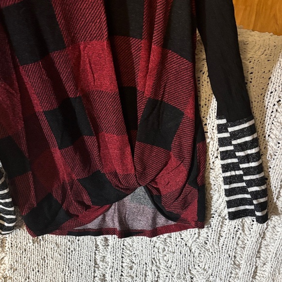 Maurices Red and Black Striped Sweater - Picture 4 of 4